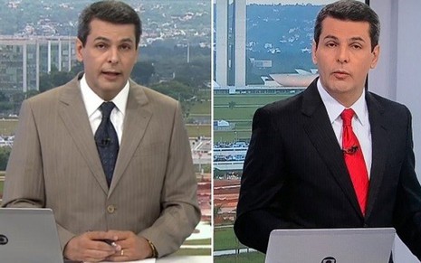 Fábio William nas duas edições do DFTV de ontem (30); ele atuou em mais dois telejornais - Reprodução/TV Globo
