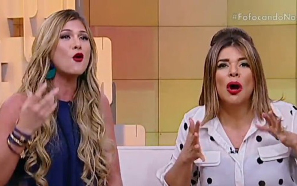 Lívia Andrade e Mara Maravilha trocam provocações durante o Fofocando de ontem (17) - Reprodução/SBT