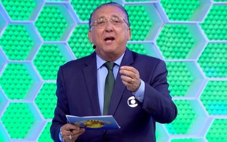 Galvão Bueno participou do Vídeo Show para anunciar a transmissão da partida entre Brasil e Alemanha - REPRODUÇÃO/TV GLOBO