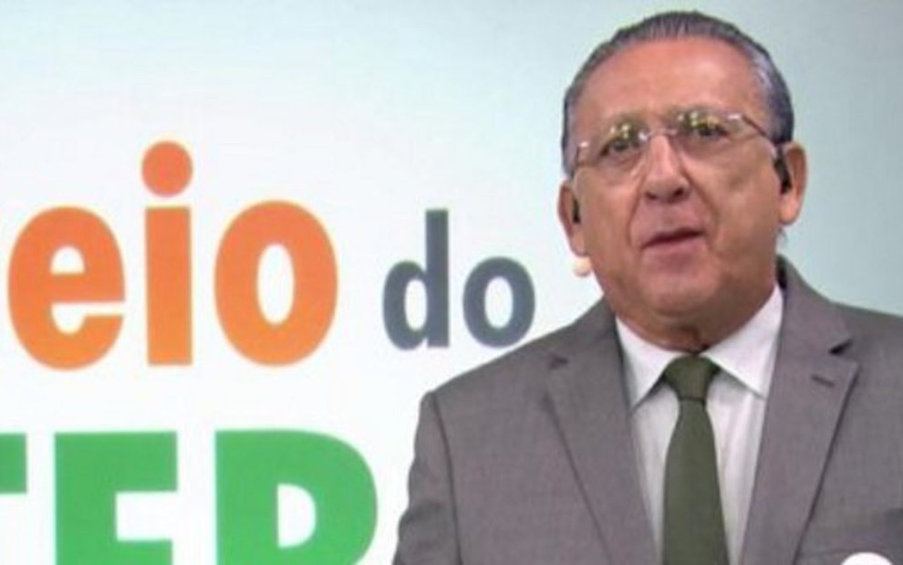 Galvão Bueno durante a transmissão do sorteio dos grupos de futebol das Olimpíadas de 2016 - Reprodução/TV Globo