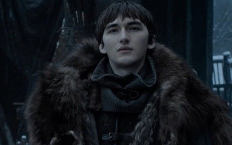 Isaac Hempstead-Wright com um olhar sombrio na estreia da última temporada de Game of Thrones - Reprodução/HBO