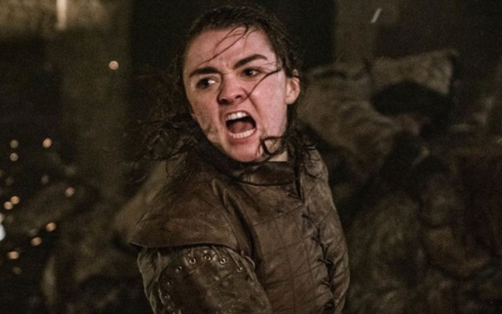 A atriz Maisie Williams, a Arya Stark, no terceiro episódio da oitava temporada de Game of Thrones - Divulgação/HBO