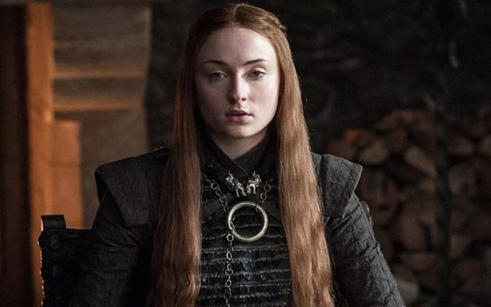 A atriz Sophie Turner em cena da sétima temporada de Game of Thrones; série ficou fora do top 5 - Divulgação/HBO