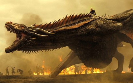 Drogon, um dos dragões de GoT: desenhado para parecer do tamanho de um Boeing 747 - Divulgação/HBO