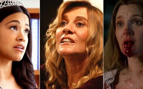 Gina Rodriguez (à esq.), Renata Sorrah e Drew Barrymore: mães diferentonas na TV - Divulgação/Montagem