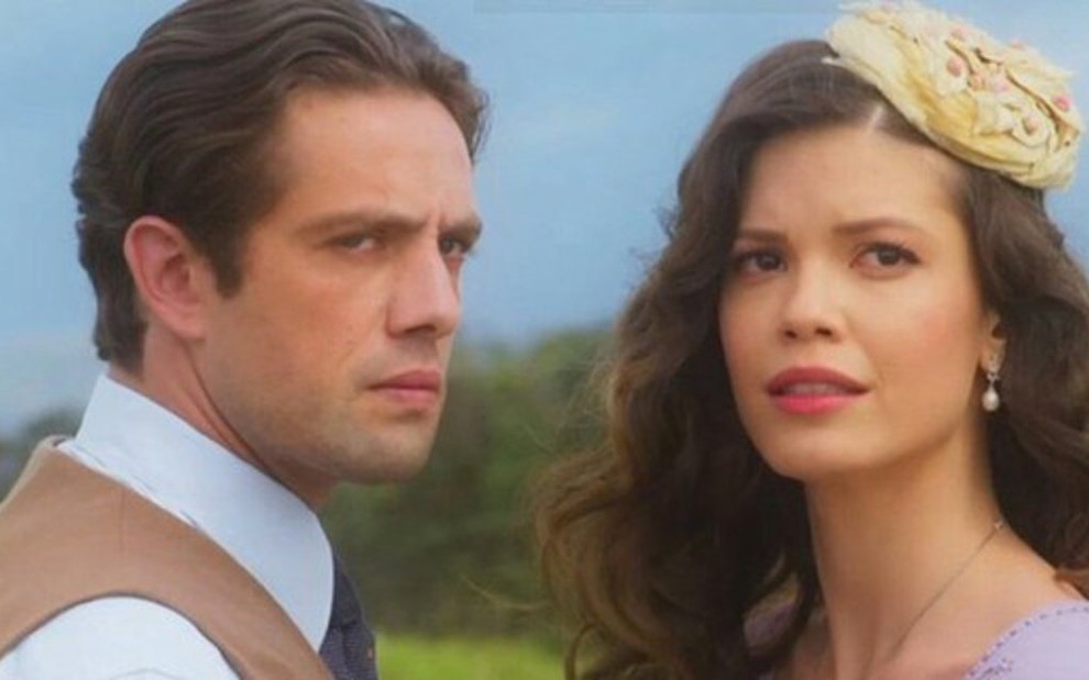 Danilo (Rafael Cardoso) e Julia (Vitória Strada) em cena; mocinho escapará de assassinato na novela - Fotos: Reprodução/TV Globo