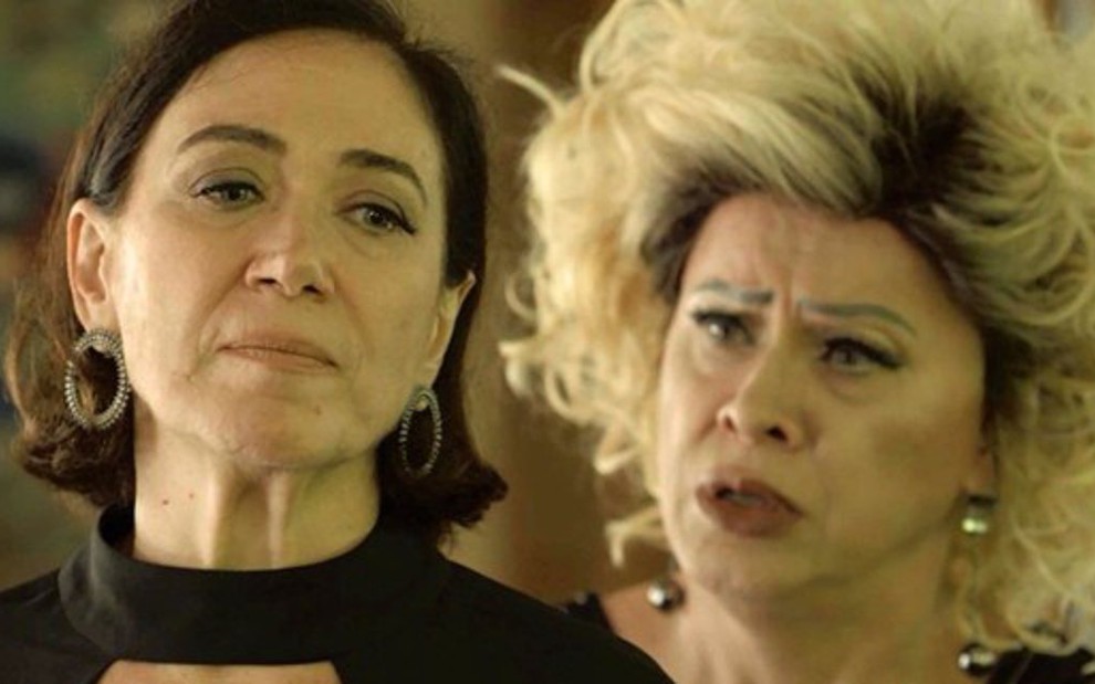 Valentina (Lilia Cabral) em cena com Marcos Paulo (Nany People) na novela das nove da Globo - Reprodução/TV Globo