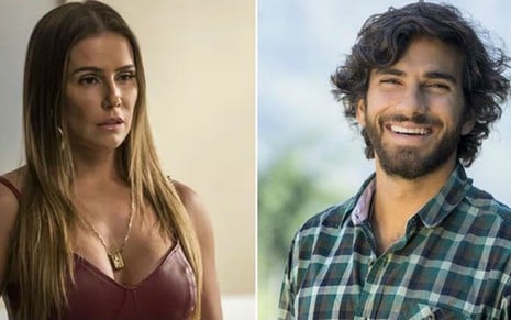 Karola (Deborha Secco) será protegida por Robinho (Hugo Moura) após a revelação do roubo de bebê - Montagem/Reprodução/TV Globo