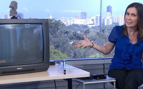 Susana Naspolini em programa sobre TV digital exibido pela Globo no Rio ontem (22) - Reprodução/TV Globo