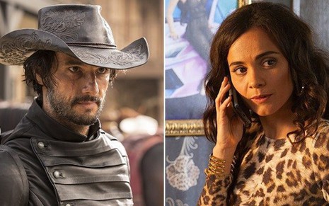 Rodrigo Santoro em Westworld e Alice Braga como a protagonista da série A Rainha do Sul - Fotos Divulgação