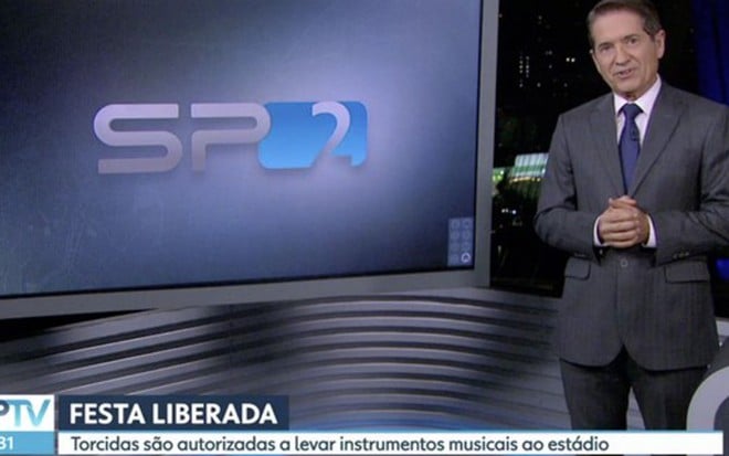 Carlos Tramontina no final do SP2 desta terça (25): telejornal maior para concorrer com a Record - Reprodução/TV Globo