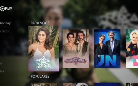O Globo Play em execução na Apple TV, dispositivo da Apple que conecta TV à internet - Divulgação/TV Globo