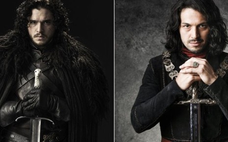 Jon Snow (Kit Harington) e Afonso (Romulo Estrela): os heróis de GoT e Deus Salve o Rei - Divulgação/HBO/TV Globo