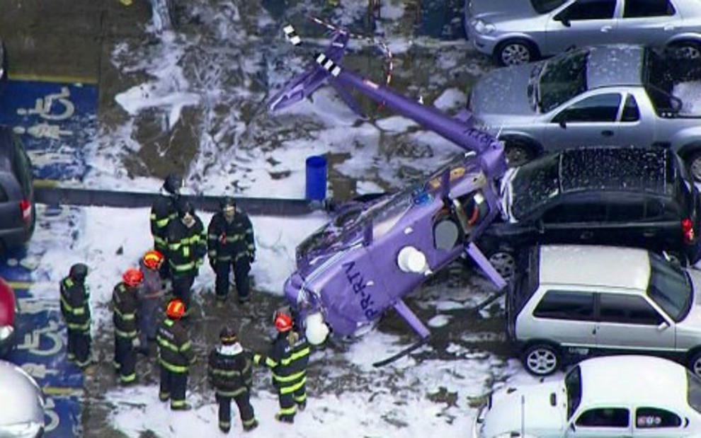 Acidente de helicóptero da RedeTV (Foto: Reprodução, Globo)