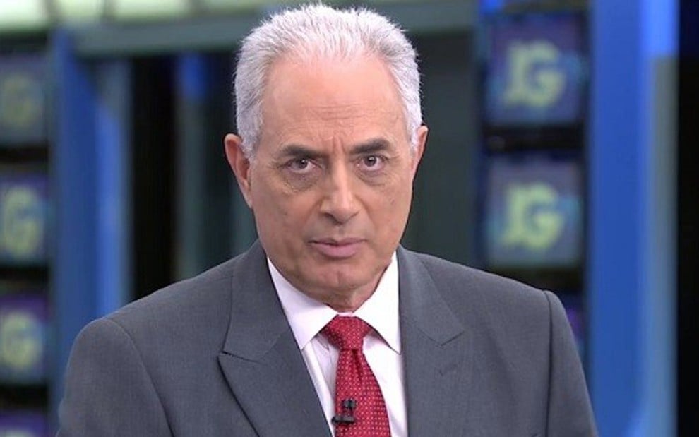O âncora William Waack no último Jornal da Globo que apresentou, em 7 de novembro - Reprodução/TV Globo