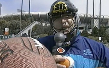 José Luiz Datena em reportagem bem-humorada na Copa de 1994, disputada nos EUA - Reprodução/Band