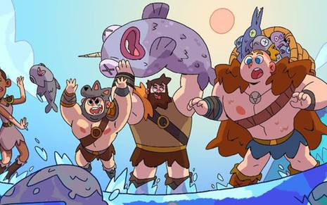 Da esq. para a dir.: Helmi, Rolf, Markku e Reidar, personagens da animação Lendas Vikings - DIVULGAÇÃO/CARTOON NETWORK
