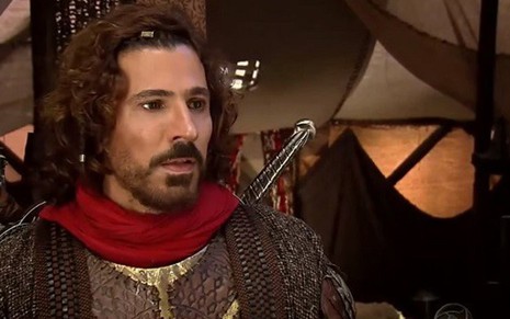 Leonardo Bricio em cena de Rei Davi; reprise de minissérie bíblica tem dado mais de 14 pontos - Reprodução/Record