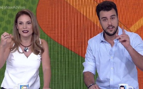 Os apresentadores Maíra Charken e Joaquim Lopes no Vídeo Show de sexta-feira (1º) - Reprodução/Globo