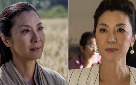 A renomada atriz asiática Michelle Yeoh no flop Marco Polo e no bem-sucedido filme Crazy Rich Asians - Divulgação/Netflix/Warner Bros.