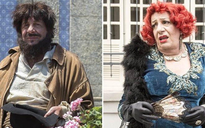 O ator Marco Nanini se transforma em Eta Mundo Bom! como medigo e como vedete - Divulgação/Montagem/TV Globo