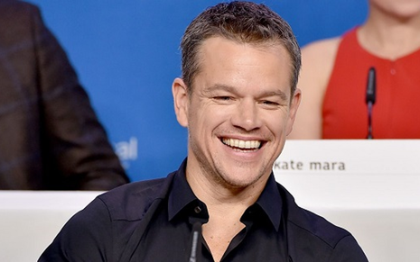 O ator Matt Damon sorri durante entrevista no Festival de Toronto de 2015 - 
