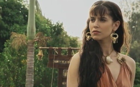 Mel Lisboa como Dalila no capítulo de ontem (17) da minissérie Sansão e Dalila - Reprodução/Record
