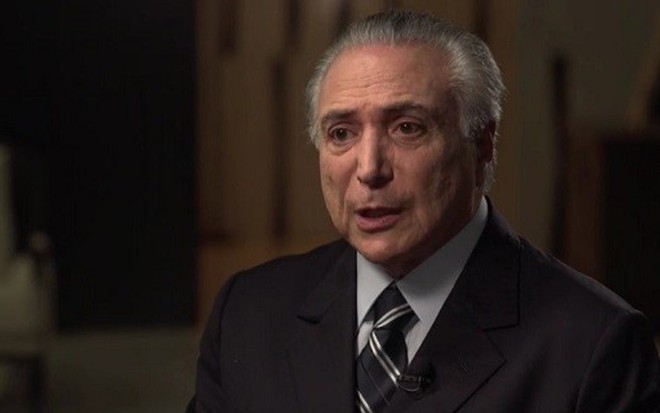 O presidente interino, Michel Temer, durante entrevista ao Fantástico de ontem (15) - Reprodução/TV Globo