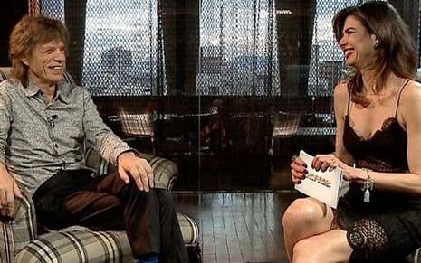Mick Jagger concede entrevista a Luciana Gimenez, mãe de seu filho Lucas - Reprodução/RedeTV!