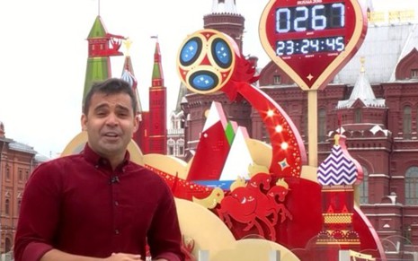 O correspondente Richard Souza apresenta o Missão 2018 diretamente de Moscou - Reprodução/Sportv