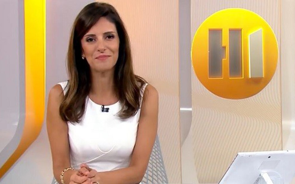 A jornalista Monalisa Perrone no Hora 1 de ontem, que registrou maior ibope desde a estreia - Reprodução/TV Globo
