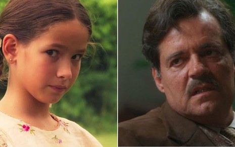 Teresa (Clara Galinari) perdeu a voz após Eugênio (Felipe Camargo) apertar a garganta da filha na novela - Reprodução/TV Globo