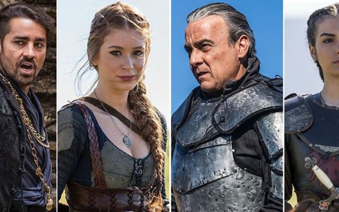 Ricardo Pereira, Marina Ruy Barbosa, Alexandre Borges e Marina Moschen na novela das sete - Montagem/Reprodução/TV Globo