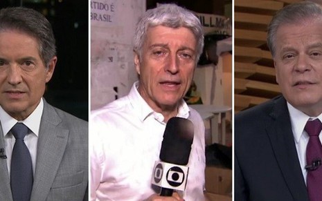 Carlos Tramontina, Caco Barcellos e Chico Pinheiro: site os oferece para media training - Reprodução/TV Globo