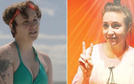 Lena Dunham antes (à esq.) e depois da perda de peso; atriz fez desabafo contra críticos - Reprodução/HBO/Instagram