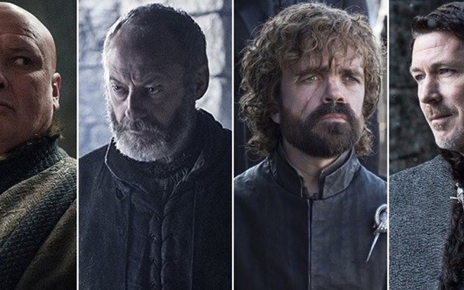 Conleth Hill (à esq.), Liam Cunningham, Peter Dinklage e Aidan Gillen em Game of Thrones - Fotos: Divulgação/HBO