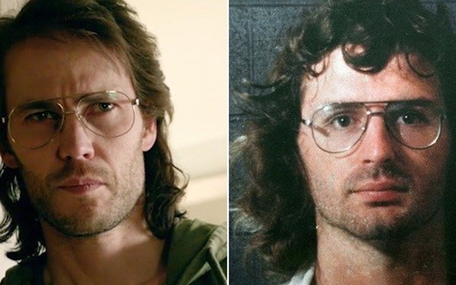 O ator Taylor Kitsch (à esq.) na pele do líder de seita David Koresh; semelhança impressiona - Montagem/Divulgação/Paramount