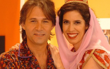 Nelson Freitas e Maria Clara Gueiros em esquete do Zorra Total, exibida em 2007 - Fabrício Mota/Globo