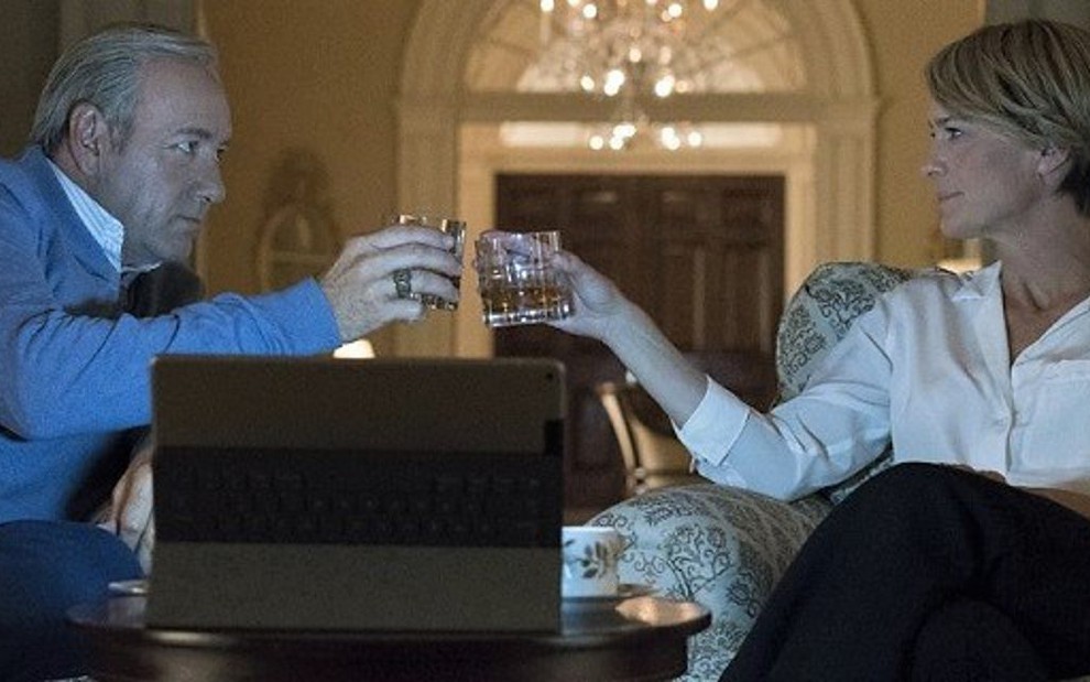 Os atores Kevin Spacey e Robin Wright na quinta temporada de House of Cards, da Netflix - Divulgação/Netflix