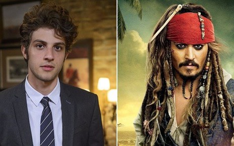 Chay Suede em Babilônia (2015) e Johnny Depp em pôster de Piratas do Caribe (2011) - Alex Carvalho/Divulgação