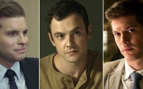 Patrick (Thiago Fragoso), Gael (Sergio Guizé) e Bruno (Caio Paduan) vão buscar justiça - Montagem/Reprodução/TV Globo