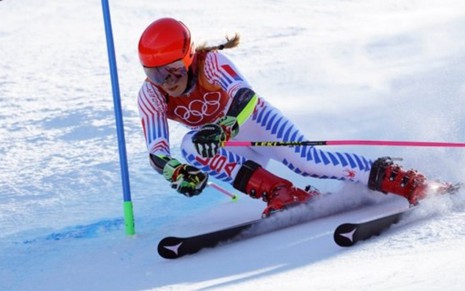 A norte-americana Mikaela Shiffrin, medalha de ouro no esqui de slalom em Pyeongchang - Reprodução/Twitter