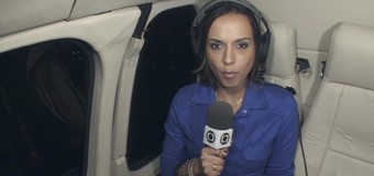 Patrícia Falcoski em entrada ao vivo, do Globocop, no Jornal Nacional da última sexta-feira - Imagens: Reprodução/TV Globo