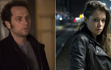 Os atores Matthew Rhys em The Americans e Tatiana Maslany em Orphan Black; agora estão na HBO - Montagem/Divulgação/FX/BBC