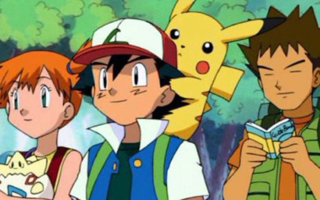 Misty, Ash (ao centro) e Brock, os heróis humanos do desenho japonês Pokémon - Divulgação