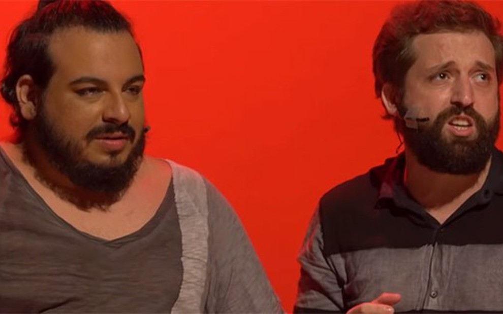 Luis Lobianco e Gregorio Duvivier em Portátil, peça do Porta dos Fundos que virou série - Reprodução/Comedy Central