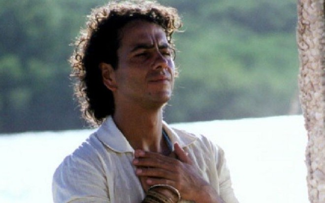 Marcos Palmeira em cena de Porto dos Milagres, na qual fez par com Flávia Alessandra - Marcela Haddad/TV Globo