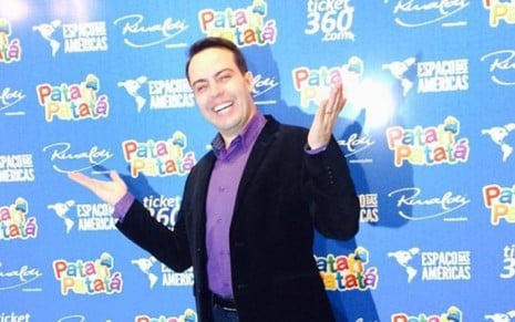 Rinaldi Faria durante lançamento de DVD da dupla de palhaços Patati Patatá, em São Paulo - Reprodução/Instagram