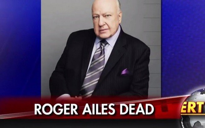 Imagem da Fox News desta quinta (18) anunciando a morte de Roger Ailes - Reprodução/Fox News