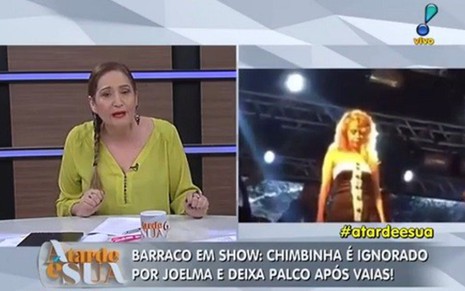 Sonia Abrão no A Tarde É Sua de ontem (5), que noticiou vaia ao músico Chimbinha em show - Reprodução/RedeTV!